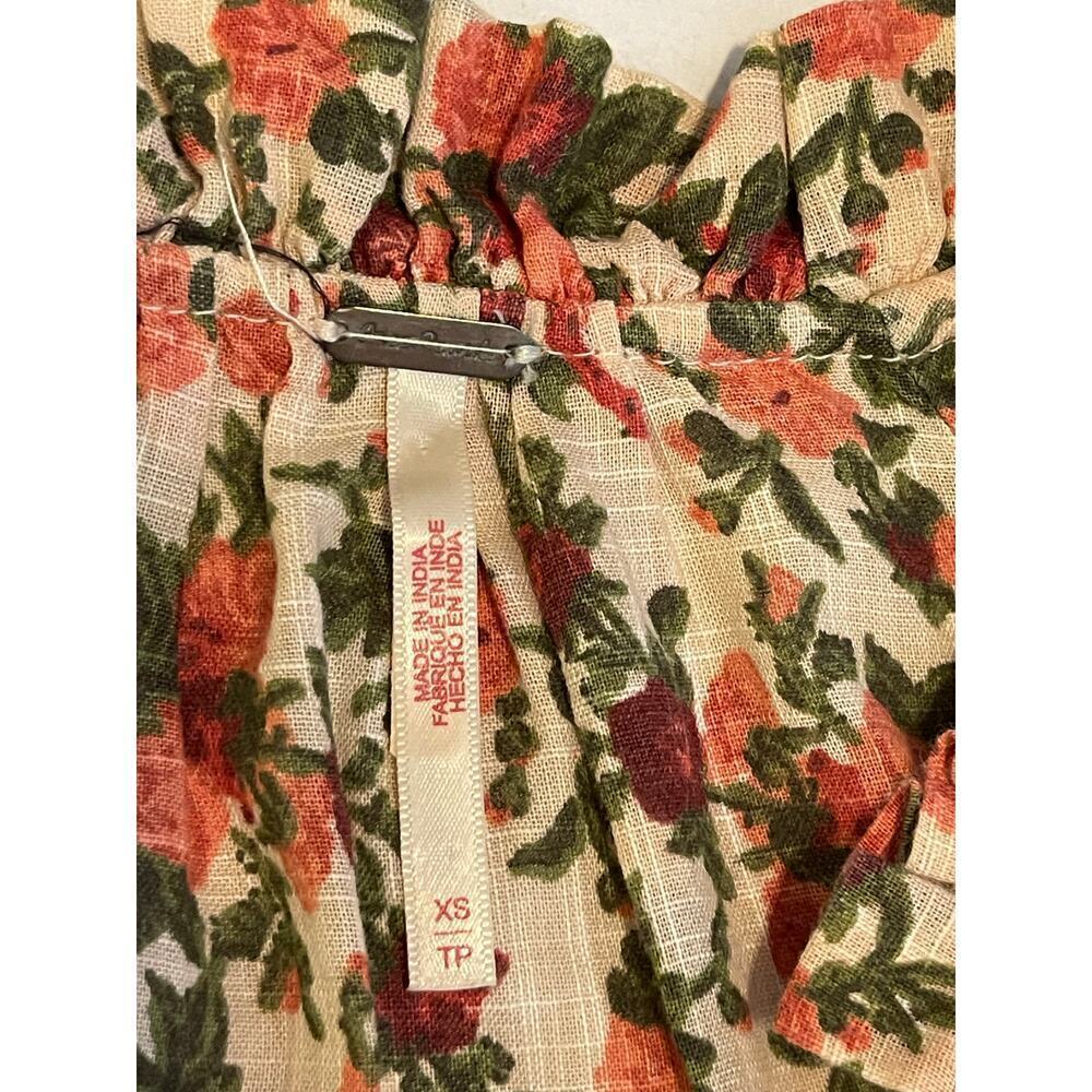 Free People Meant to Be Floral Cotton Long sleeve blouse size XSmall - Picture 8 of 12